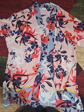 CAbi Floral Open Kimono Cardigan in Pink, Blue, Coral